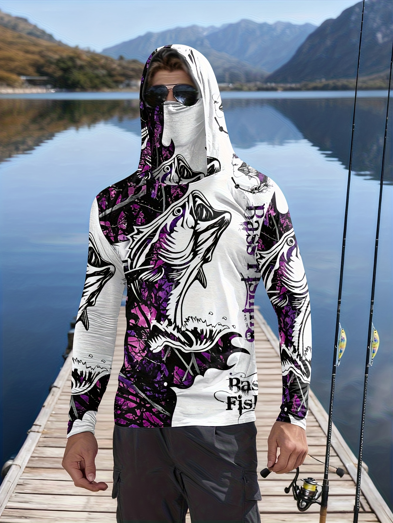 Hunting Fishing Outdoor - Fishing hooded sweatshirt for men long-sleeved