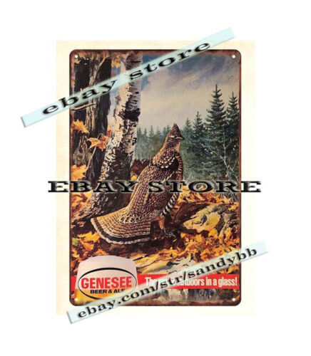 Hunting Quail - rustic tavern Beer Quail hunting tin