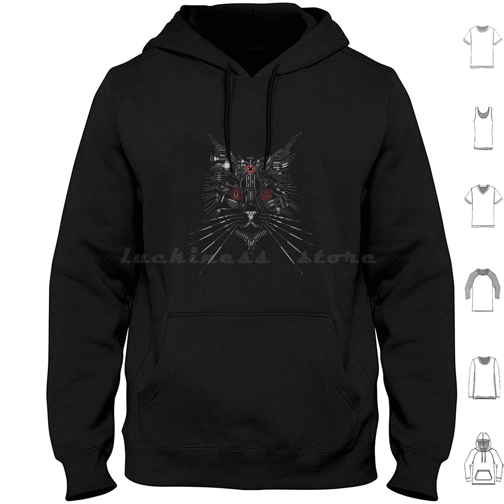 Cyber Hacker Cat Hoodies Long  - Wildman Hunting & Outdoor recensione e prezzo