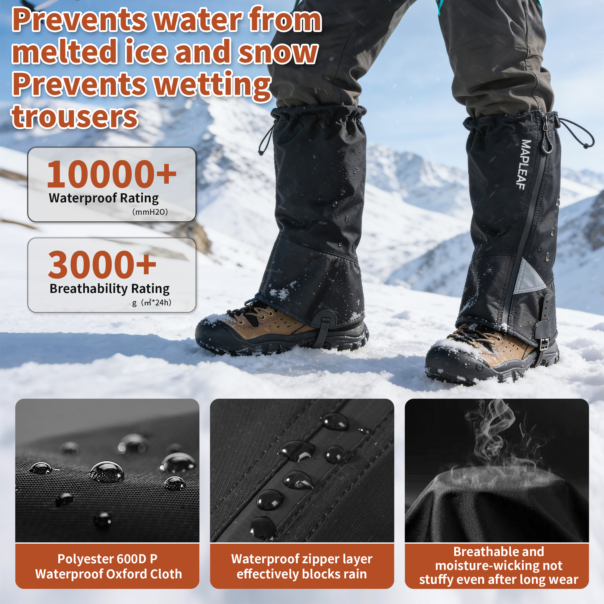 MAPLEAF Waterproof Leg Gaiters - Hunting Fishing Outdoor recensione e prezzo
