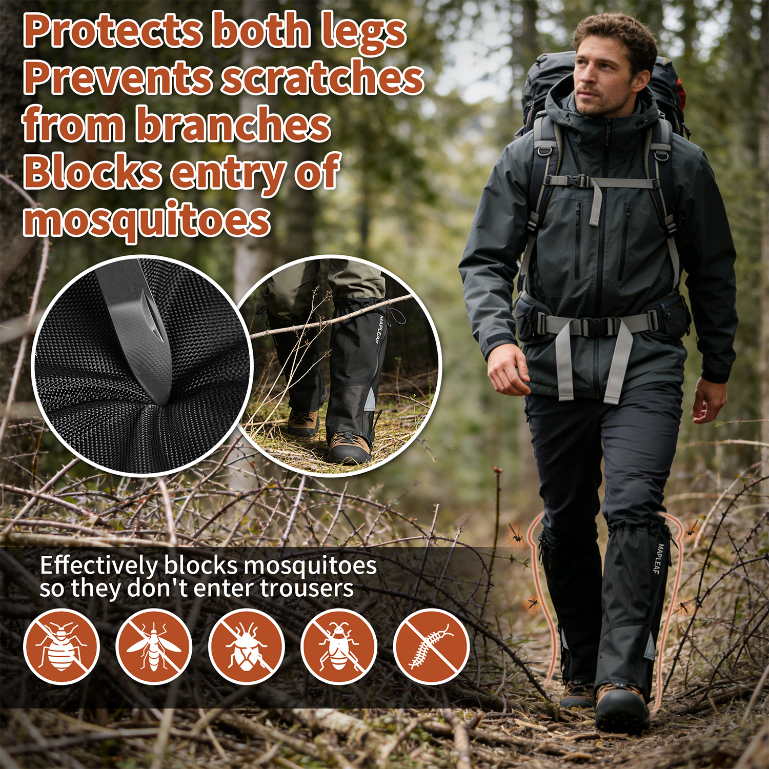MAPLEAF Waterproof Leg Gaiters - Hunting Fishing Outdoor recensione e prezzo