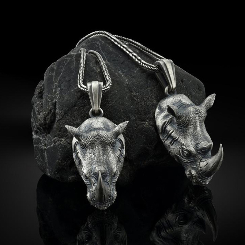 1Pcs Pure Tin Rhino Head Penda - Wildman Hunting & Outdoor recensione e prezzo