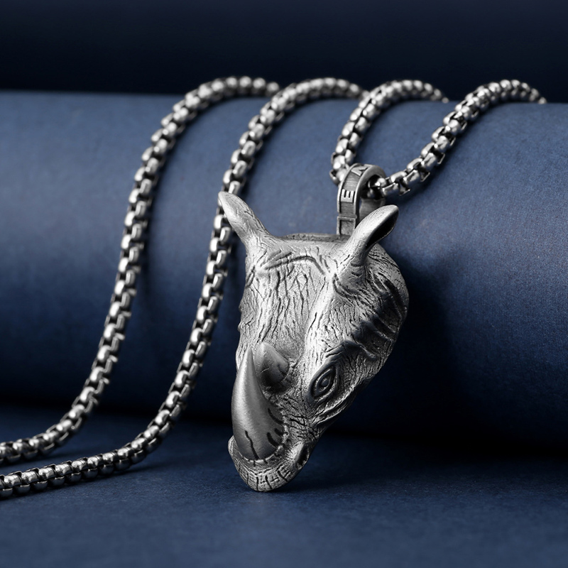 1Pcs Pure Tin Rhino Head Penda - Wildman Hunting & Outdoor recensione e prezzo